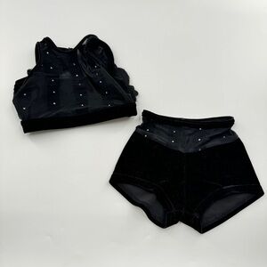 Details Dancewear Kids Black Two-Piece Dance Costume Size Small